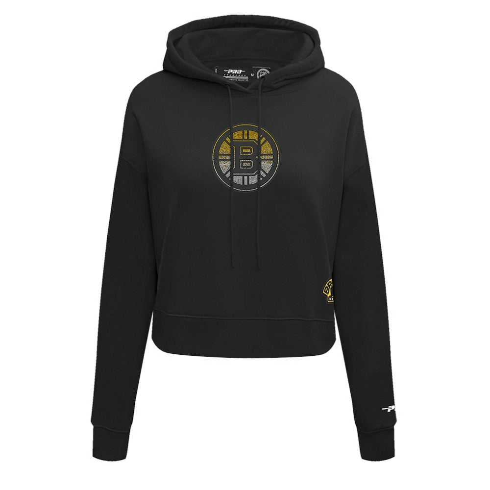 Boston Bruins Pro Standard Women's Jewels Cropped Pullover Hoodie