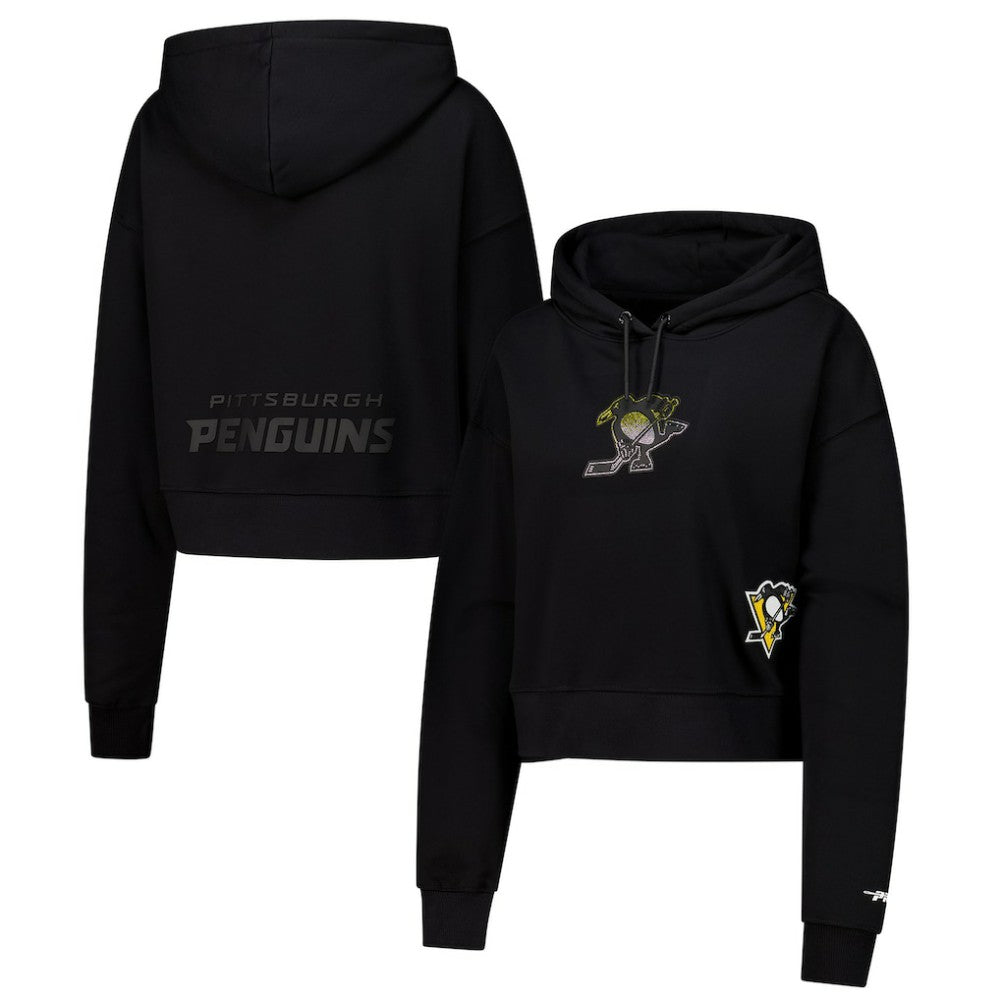 Pittsburgh Penguins Pro Standard Women's Jewels Cropped Pullover Hoodie