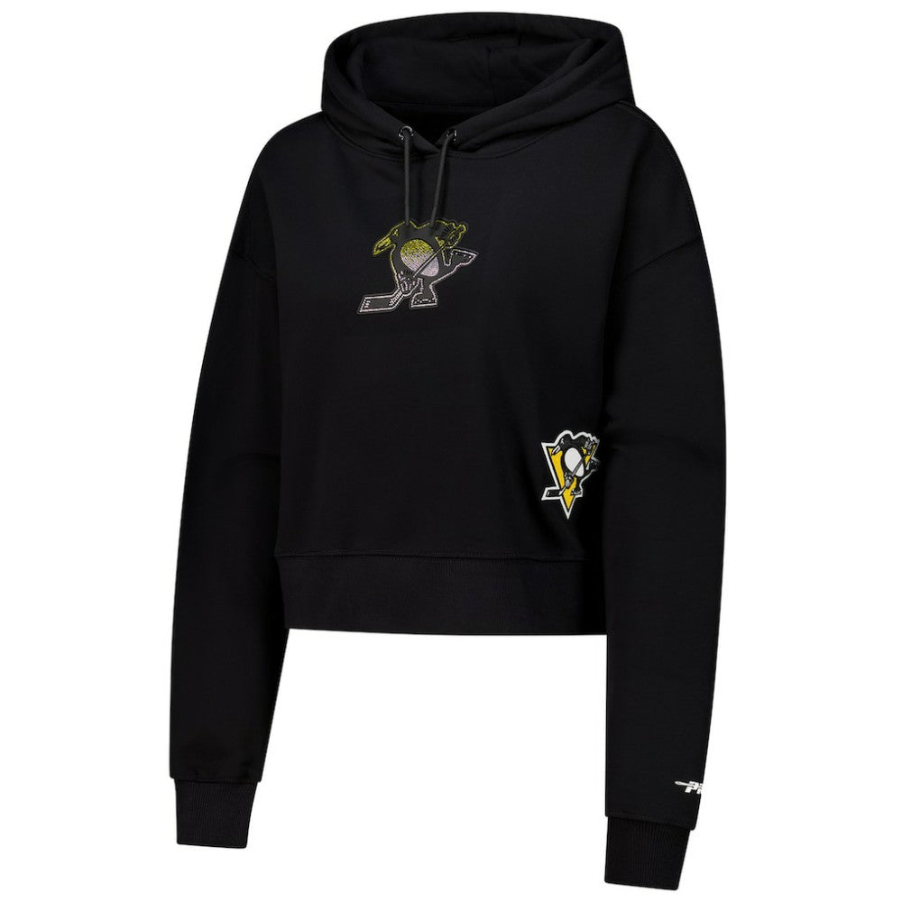 Pittsburgh Penguins Pro Standard Women's Jewels Cropped Pullover Hoodie