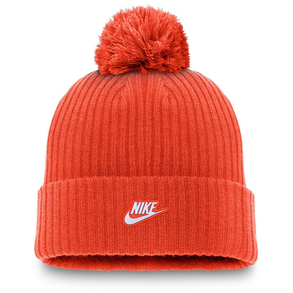 Houston Astros Cooperstown Collection Patch Cuffed Knit Hat with Pom - Orange | Nike