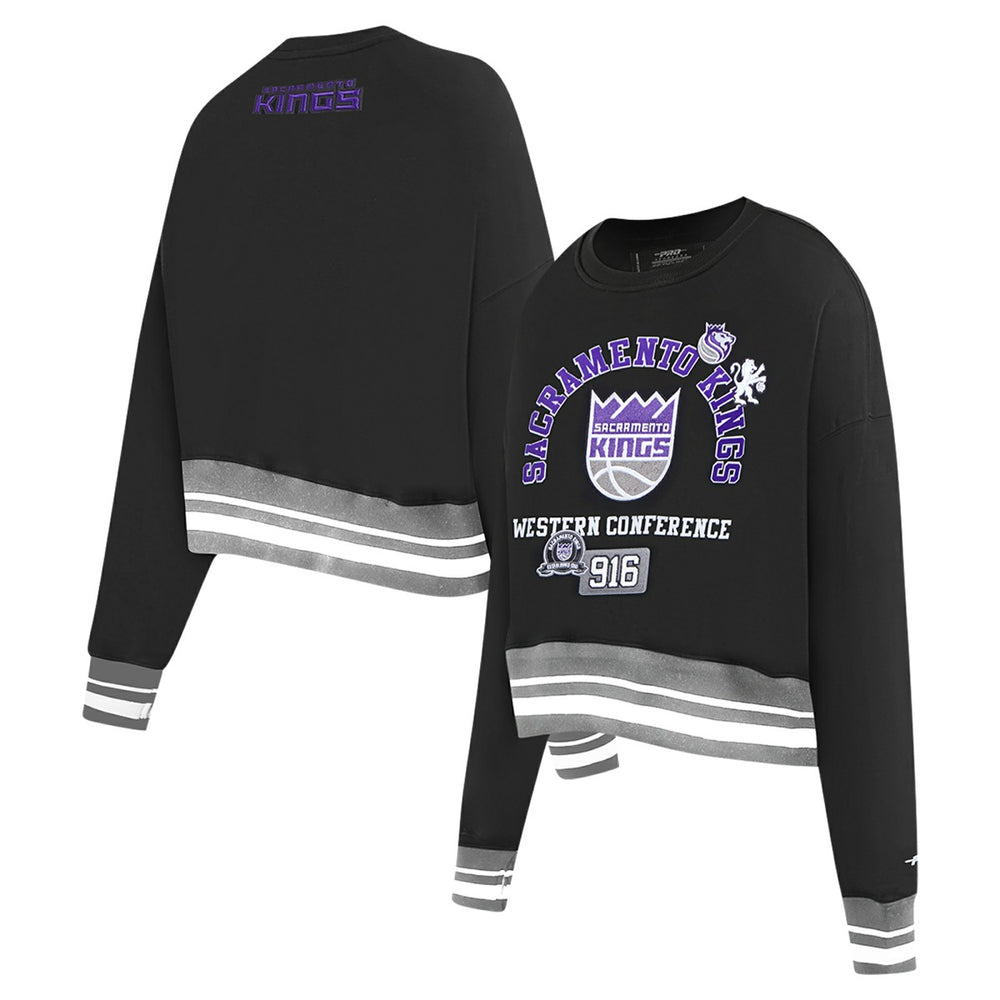 Sacramento Kings Pro Standard Women's Area Code Cropped Pullover Sweatshirt - Black sale