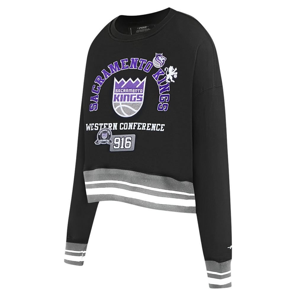Sacramento Kings Pro Standard Women's Area Code Cropped Pullover Sweatshirt - Black sale