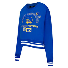 Golden State Warriors Pro Standard Women's Area Code Cropped Pullover Sweatshirt sale - Royal for sale