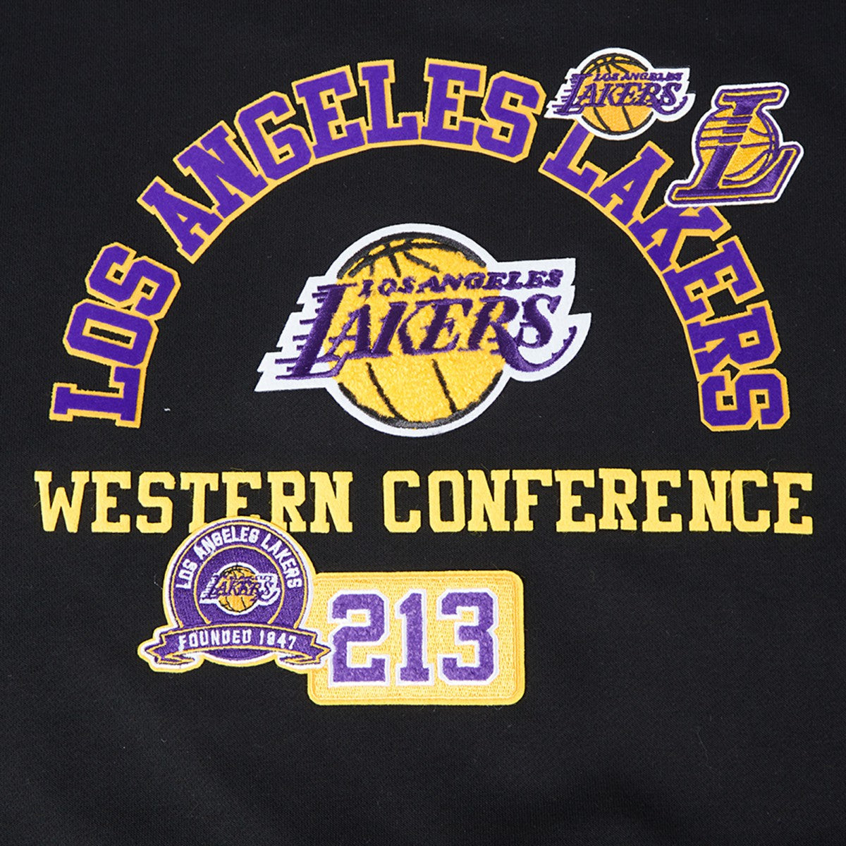 Los Angeles Lakers Pro Standard Women's Area Code Cropped Pullover Sweatshirt - Black sale