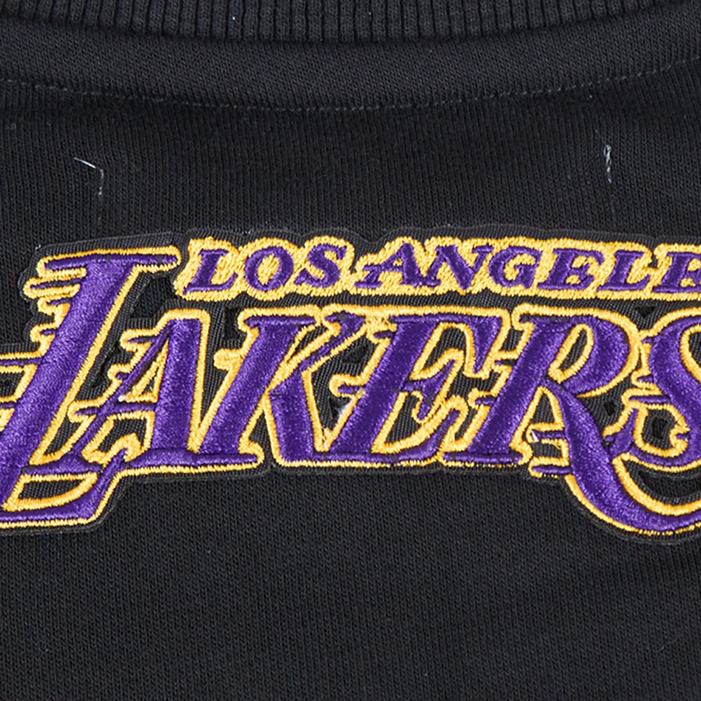 Los Angeles Lakers Pro Standard Women's Area Code Cropped Pullover Sweatshirt - Black sale