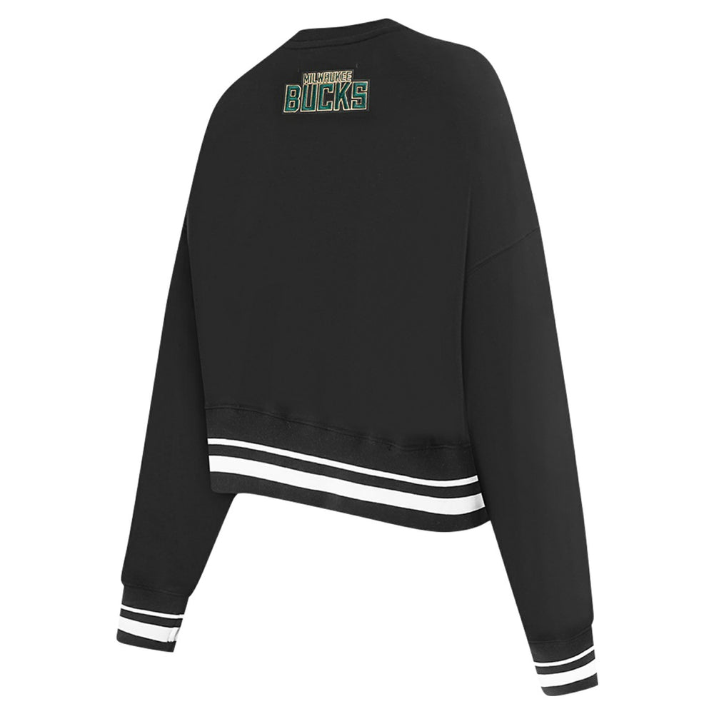 Milwaukee Bucks Pro Standard Women's Area Code Cropped Pullover Sweatshirt - Black online