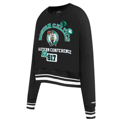Boston Celtics Pro Standard Women's Area Code Cropped Pullover Sweatshirt - Black for sale