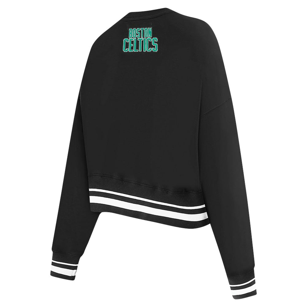 Boston Celtics Pro Standard Women's Area Code Cropped Pullover Sweatshirt - Black for sale