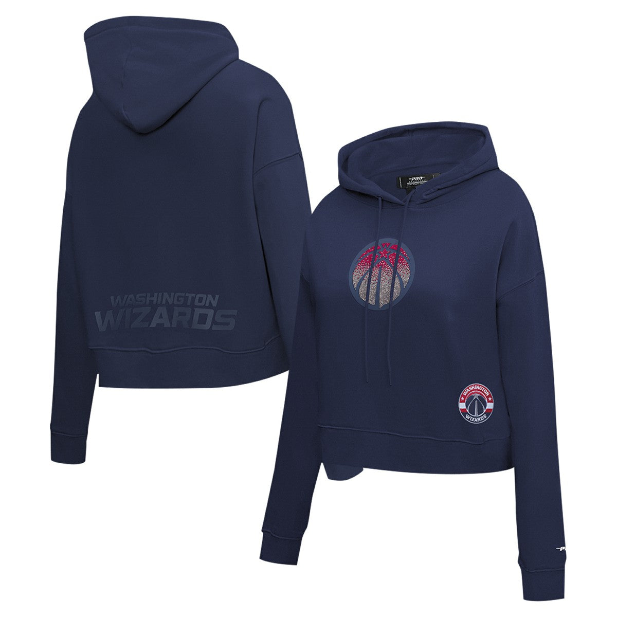 Washington Wizards Pro Standard Women's Jewels Cropped Pullover Hoodie - Navy shop
