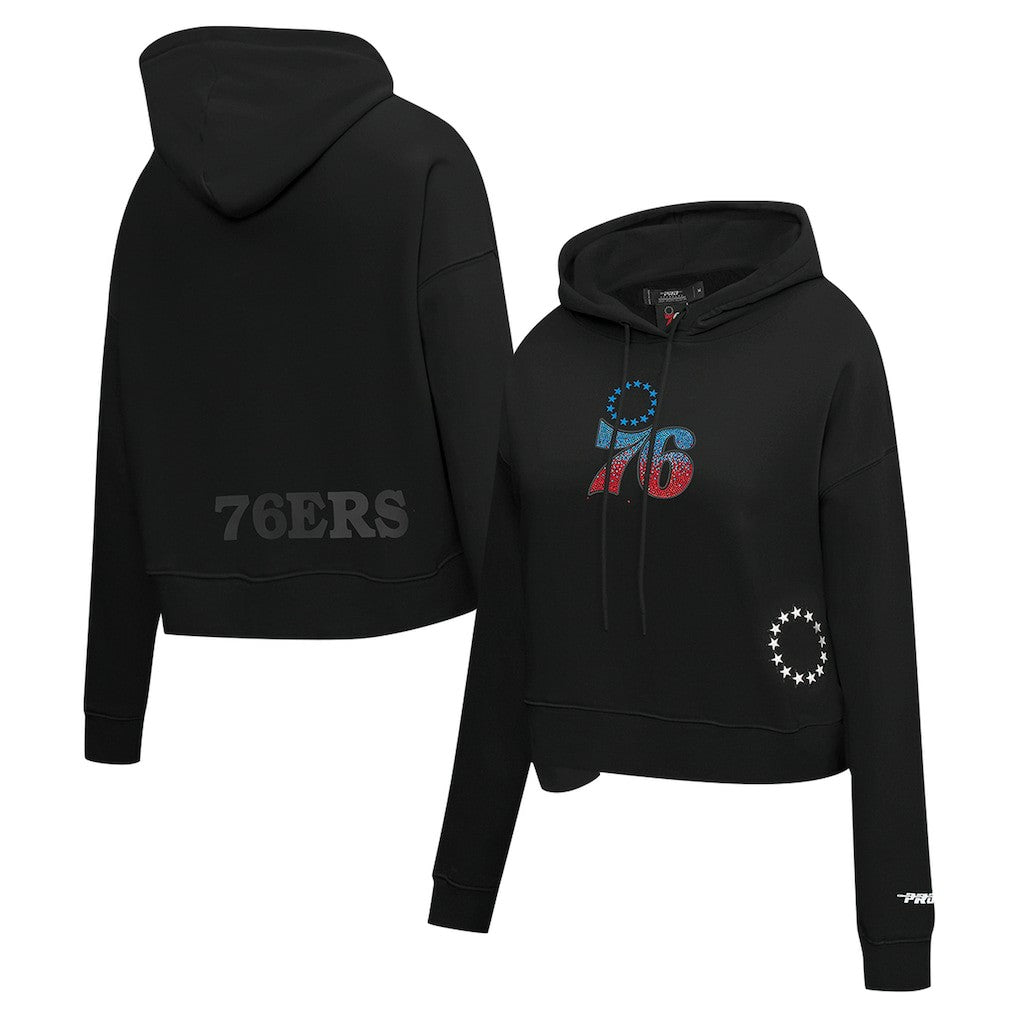 Philadelphia 76ers Pro Standard Women's Jewels Cropped Pullover Hoodie - Black online