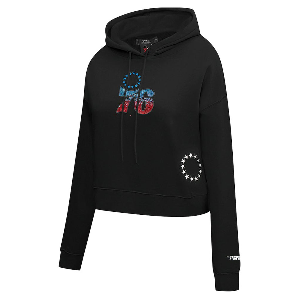 Philadelphia 76ers Pro Standard Women's Jewels Cropped Pullover Hoodie - Black online