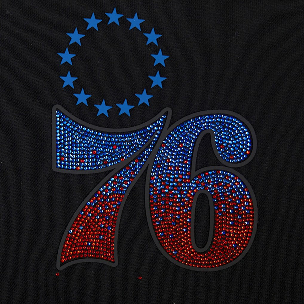 Philadelphia 76ers Pro Standard Women's Jewels Cropped Pullover Hoodie - Black online