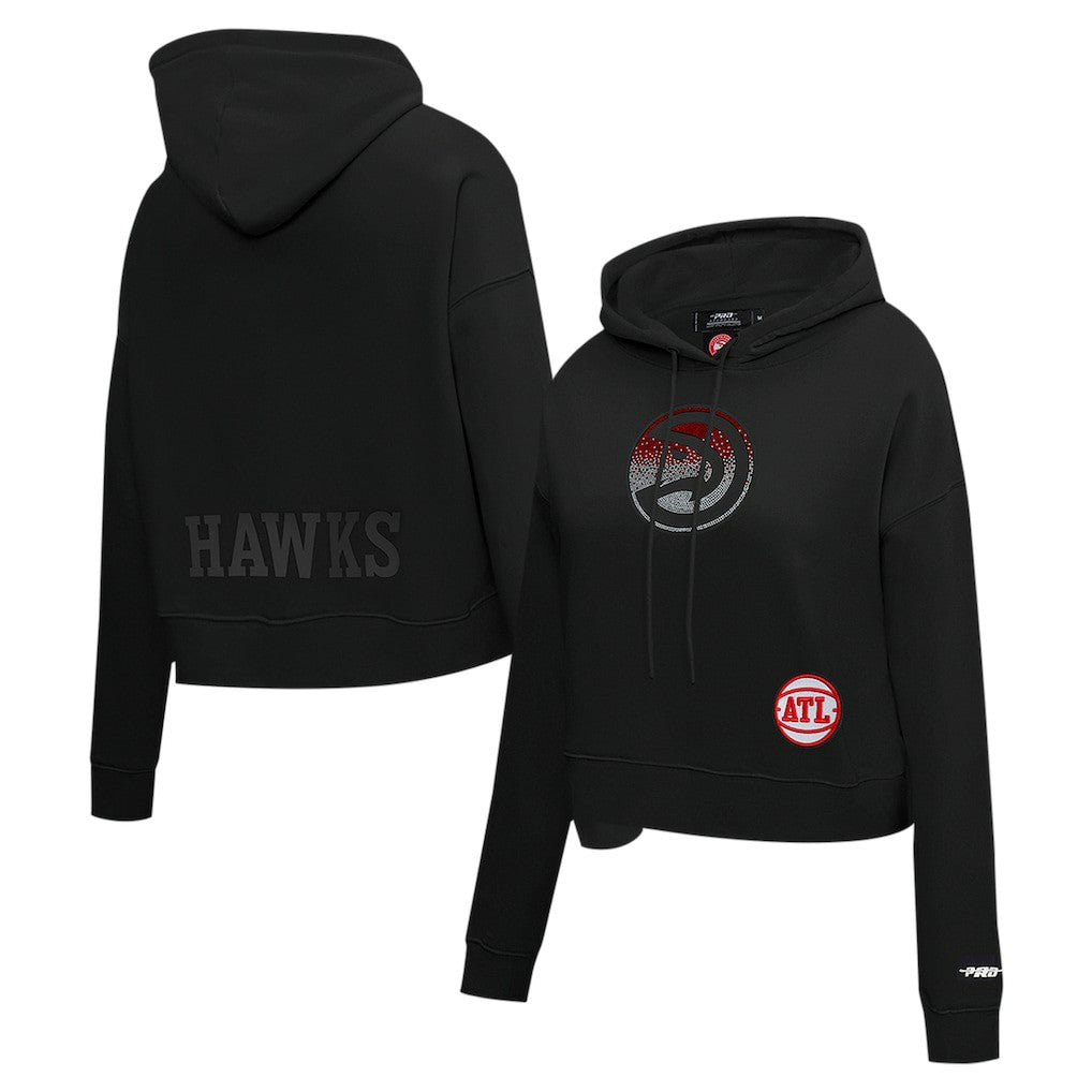 Atlanta Hawks Pro Standard Women's Jewels Cropped Pullover Hoodie - Black on sale