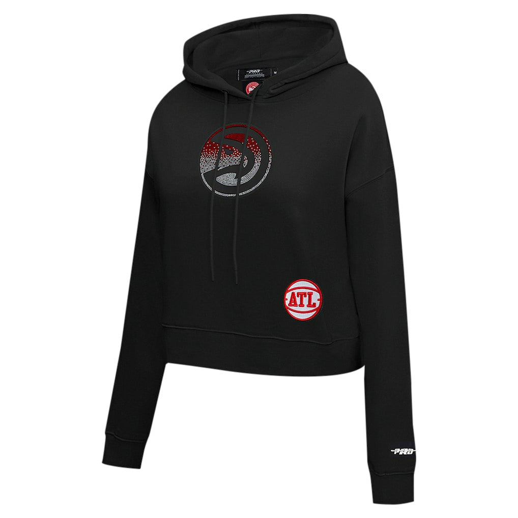 Atlanta Hawks Pro Standard Women's Jewels Cropped Pullover Hoodie - Black on sale
