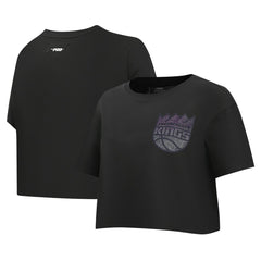 Sacramento Kings Pro Standard Women's Jewels Boxy Cropped T-Shirt - Black discount
