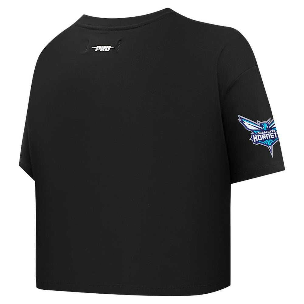 Charlotte Hornets Pro Standard Women's Jewels Boxy Cropped T-Shirt - Black sale