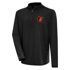 Baltimore Orioles Antigua Tidy Quarter-Zip Hoodie - Heather Black