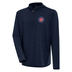 Chicago Cubs Antigua Tidy Quarter-Zip Hoodie - Heather Navy
