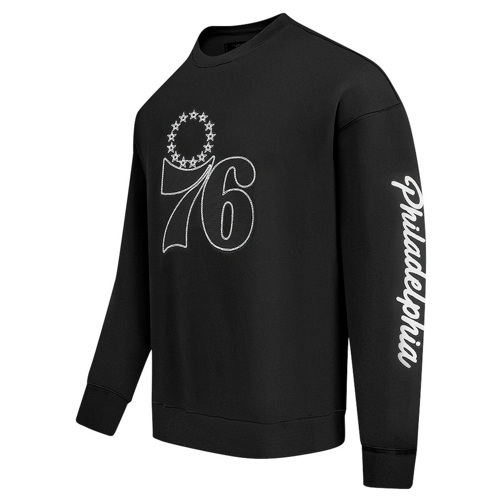 Philadelphia 76ers Pro Standard Paint the City Drop Shoulder Sweatshirt - Black shop