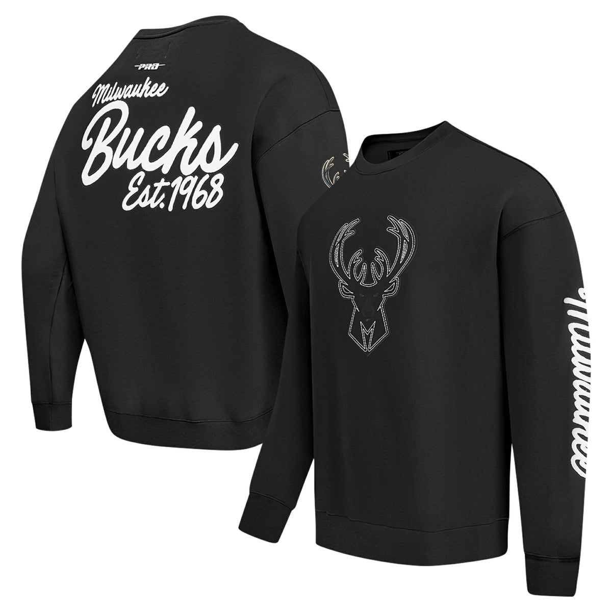 Milwaukee Bucks Pro Standard Paint the City Drop Shoulder Sweatshirt - Black for sale