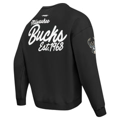 Milwaukee Bucks Pro Standard Paint the City Drop Shoulder Sweatshirt - Black for sale