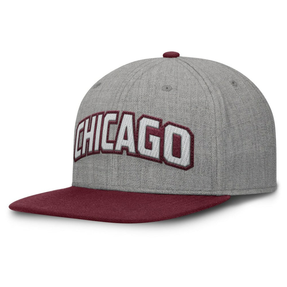 Chicago White Sox Elements Felt Chainstitch Snapback Hat - Gray/Maroon
