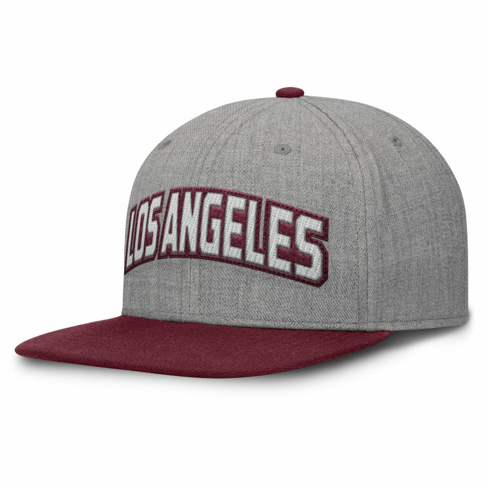 Los Angeles Dodgers Elements Felt Chainstitch Snapback Hat - Gray/Maroon