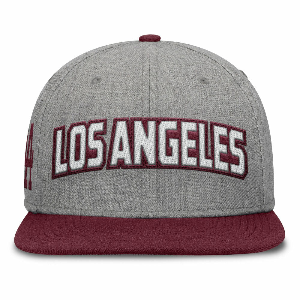 Los Angeles Dodgers Elements Felt Chainstitch Snapback Hat - Gray/Maroon