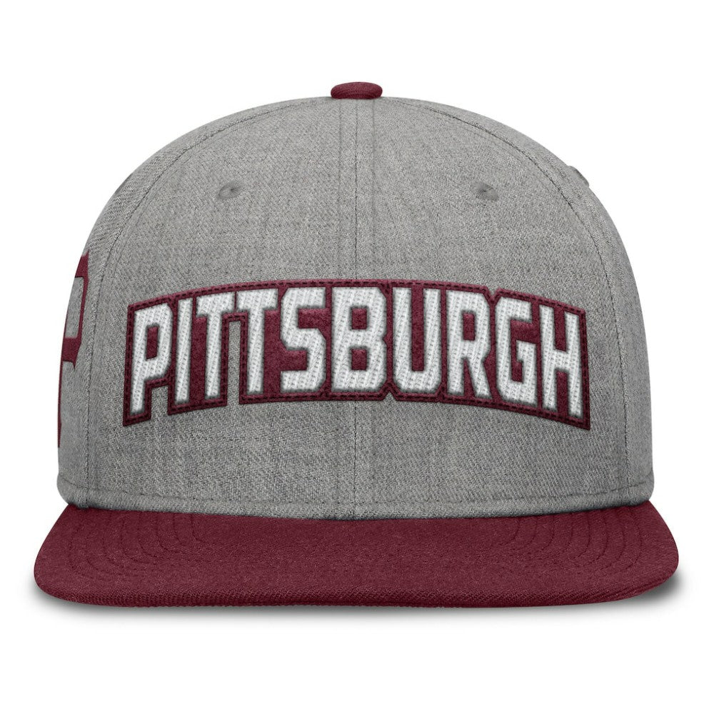 Pittsburgh Pirates Elements Felt Chainstitch Snapback Hat - Gray/Maroon