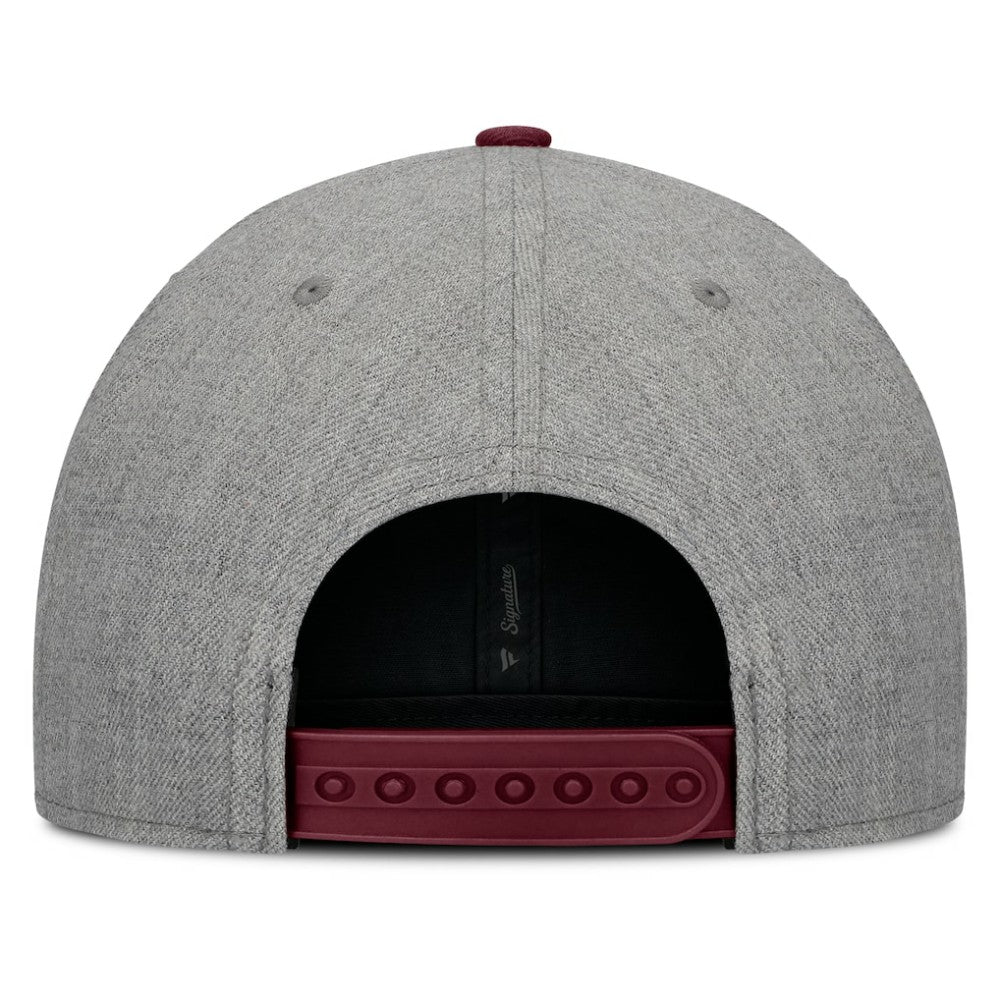 Atlanta Braves Elements Felt Chainstitch Snapback Hat - Gray/Maroon