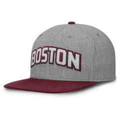 Boston Red Sox Elements Felt Chainstitch Snapback Hat - Gray/Maroon