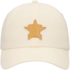 Houston Astros Front Office Leather Patch Adjustable Hat - Cream