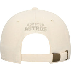 Houston Astros Front Office Leather Patch Adjustable Hat - Cream