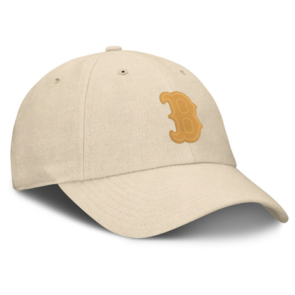 Boston Red Sox Front Office Leather Patch Adjustable Hat - Cream