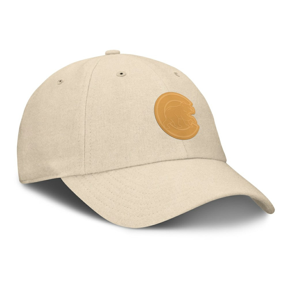 Chicago Cubs Front Office Leather Patch Adjustable Hat - Cream