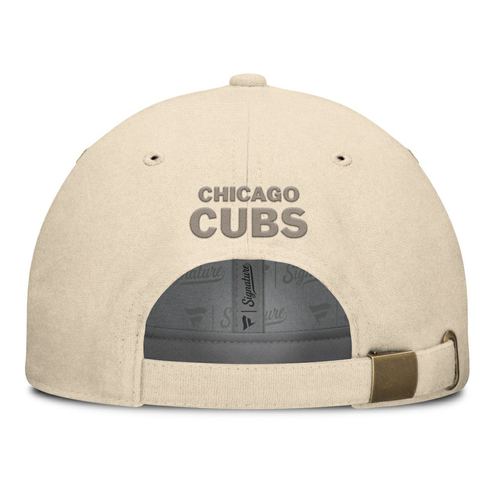 Chicago Cubs Front Office Leather Patch Adjustable Hat - Cream