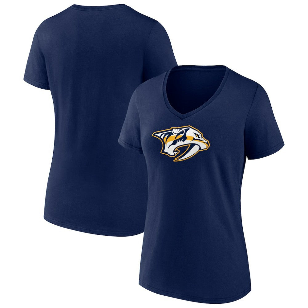 Nashville Predators Women's Primary Logo V-Neck T-Shirt