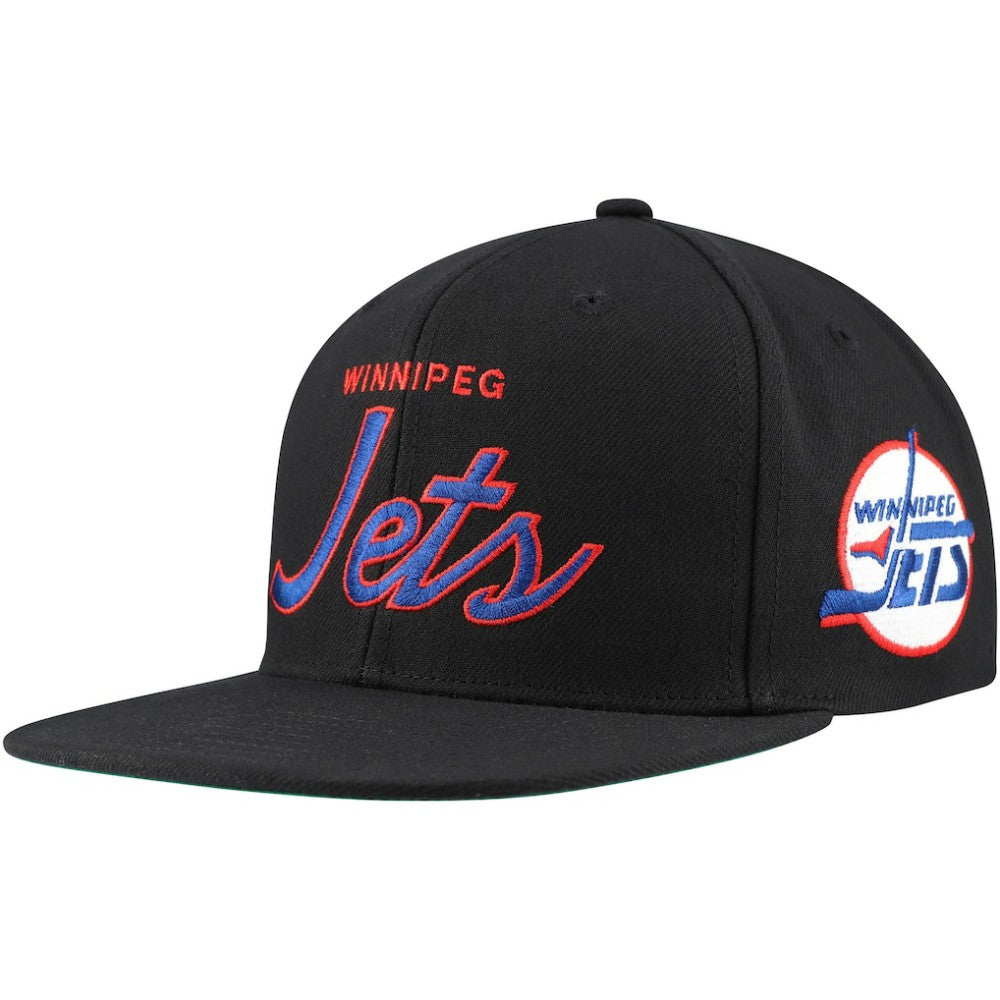 Winnipeg Jets Mitchell & Ness Core Team Script 2.0 Snapback Hat