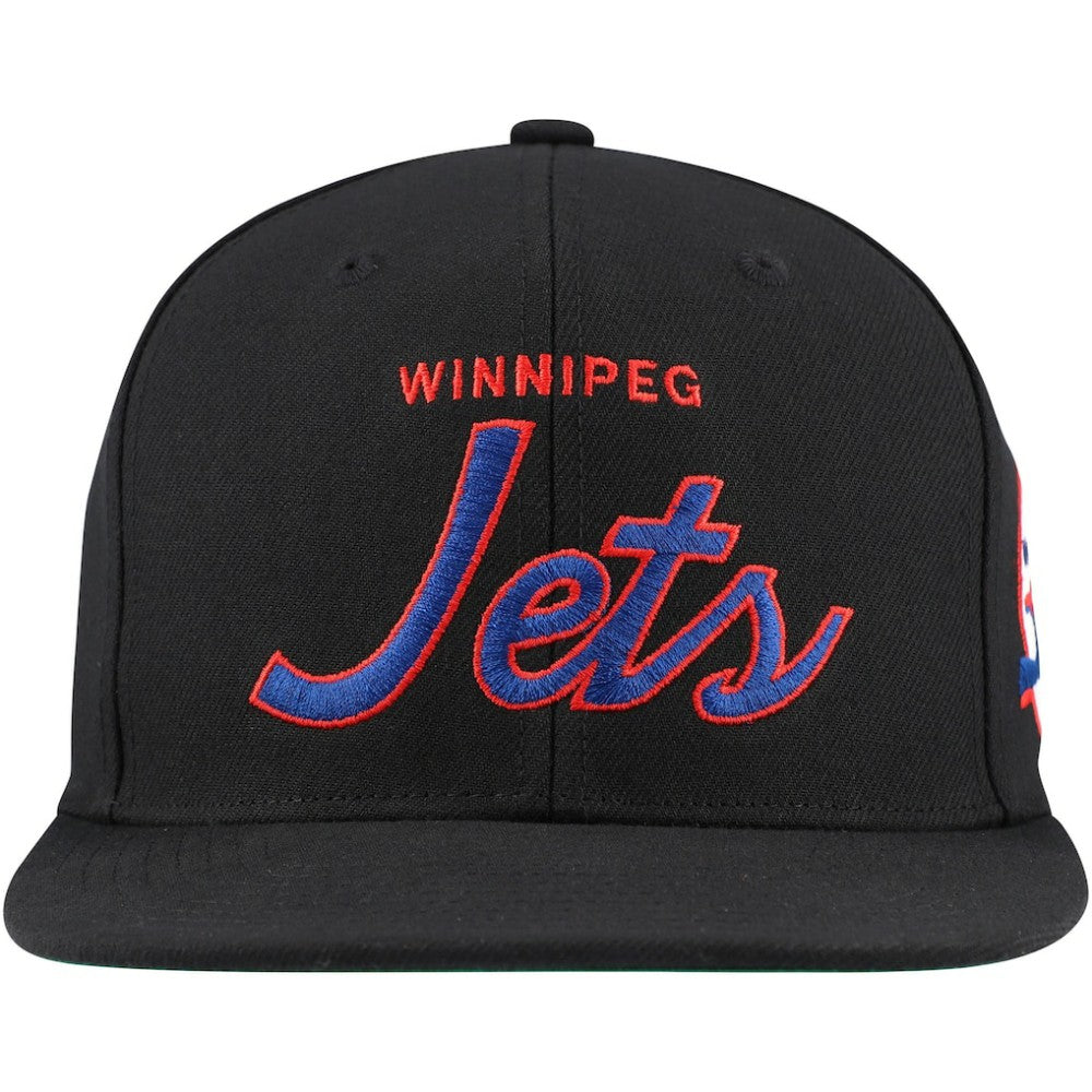 Winnipeg Jets Mitchell & Ness Core Team Script 2.0 Snapback Hat