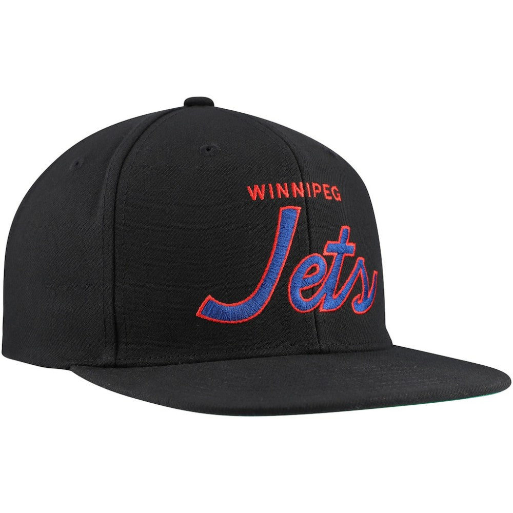 Winnipeg Jets Mitchell & Ness Core Team Script 2.0 Snapback Hat