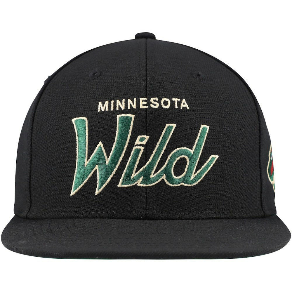 Minnesota Wild Mitchell & Ness Core Team Script 2.0 Snapback Hat