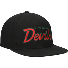 New Jersey Devils Mitchell & Ness Core Team Script 2.0 Snapback Hat