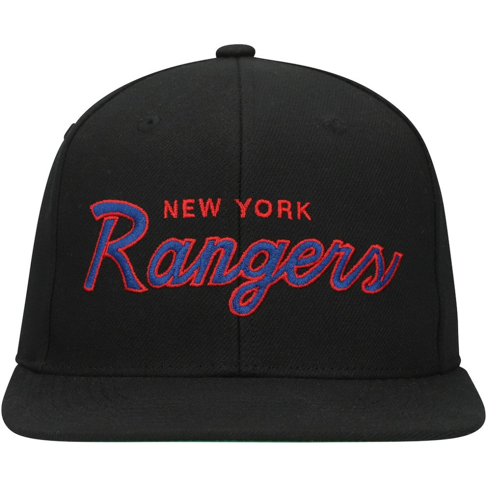 New York Rangers Mitchell & Ness Core Team Script 2.0 Snapback Hat