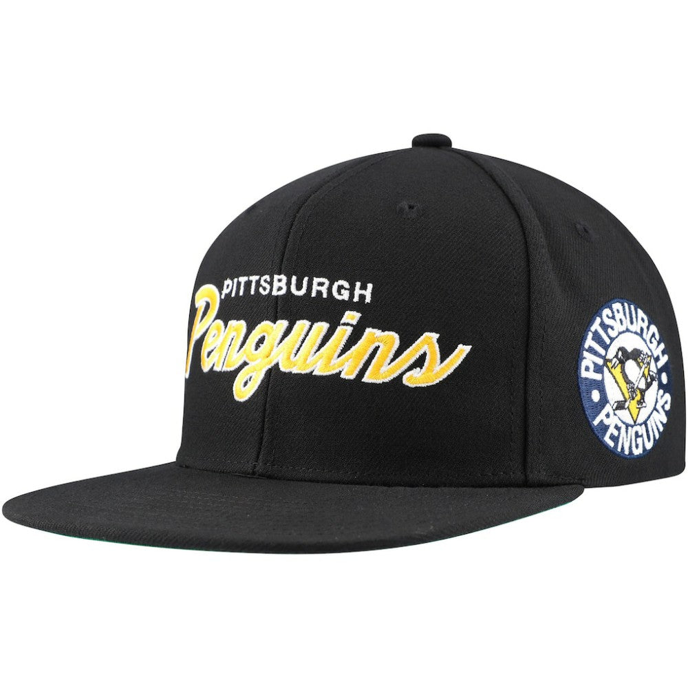 Pittsburgh Penguins Mitchell & Ness Core Team Script 2.0 Snapback Hat