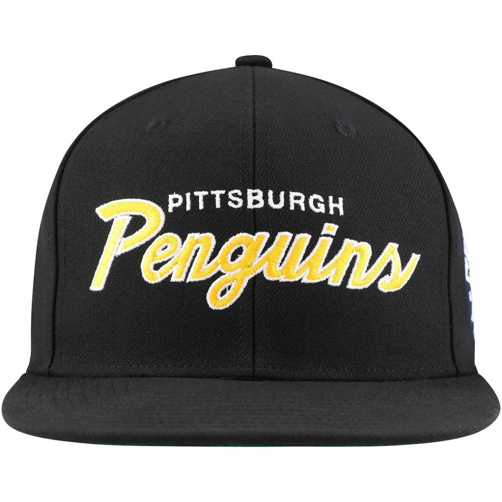 Pittsburgh Penguins Mitchell & Ness Core Team Script 2.0 Snapback Hat