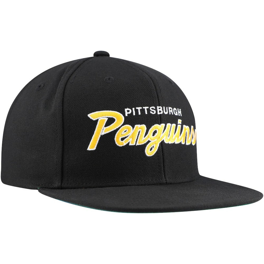 Pittsburgh Penguins Mitchell & Ness Core Team Script 2.0 Snapback Hat