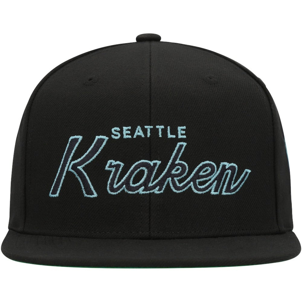 Seattle Kraken Mitchell & Ness Core Team Script 2.0 Snapback Hat
