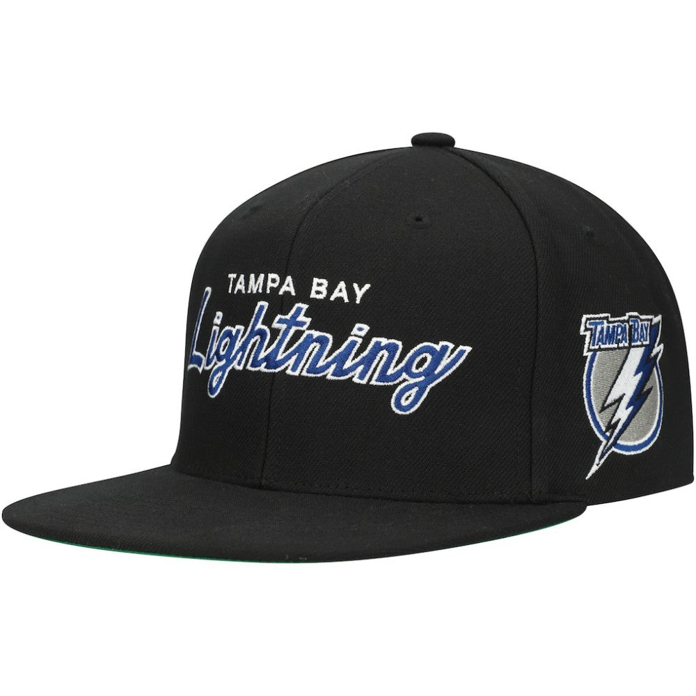 Tampa Bay Lightning Mitchell & Ness Core Team Script 2.0 Snapback Hat