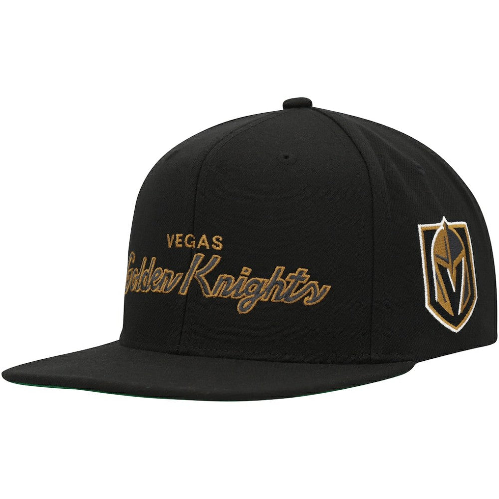 Vegas Golden Knights Mitchell & Ness Core Team Script 2.0 Snapback Hat