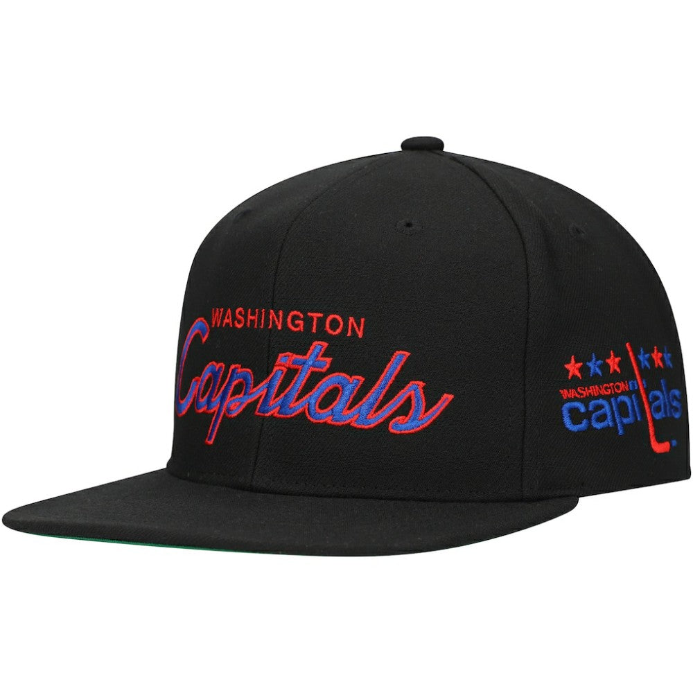 Washington Capitals Mitchell & Ness Core Team Script 2.0 Snapback Hat